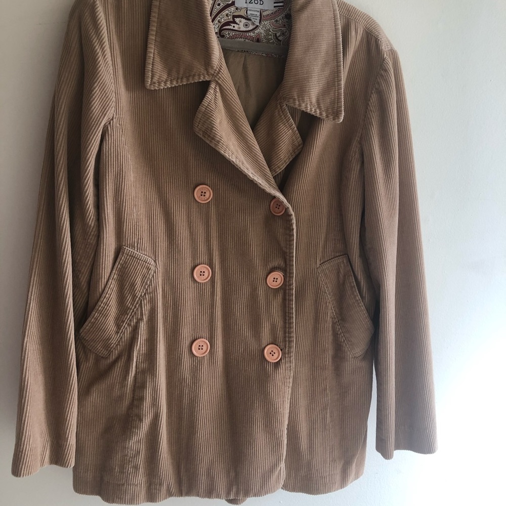 Izod Corduroy Tan Spring Jacket